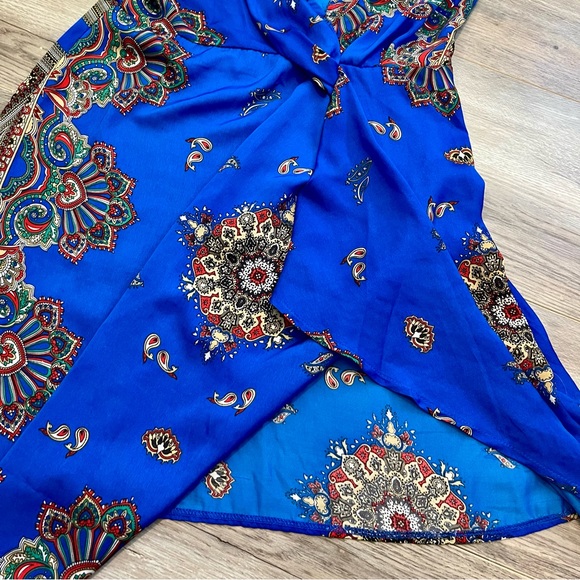 Cobalt Strappy Wrap Front Bodycon Dress - Picture 11 of 12